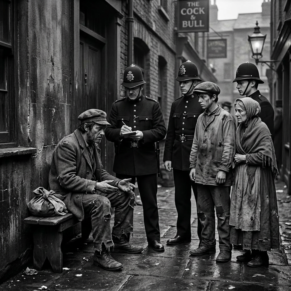 Police questioning poor working-class civilians